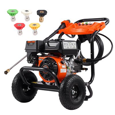 VEVOR Gas Pressure Washer, 3500 PSI 2.6 GPM,with Aluminum Pump, Spray Gun and Extension Wand