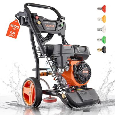 VEVOR Gas Pressure Washer 3600 PSI and 2.6 Max GPM, Full Copper Pump, Spray Gun and Wand