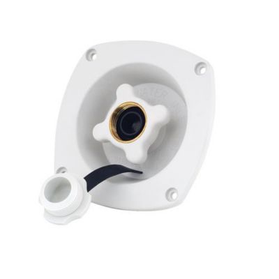 SHURflo Pressure Reducing City Water Fresh Water Inlet, Flush Mount, White, 183-029-18