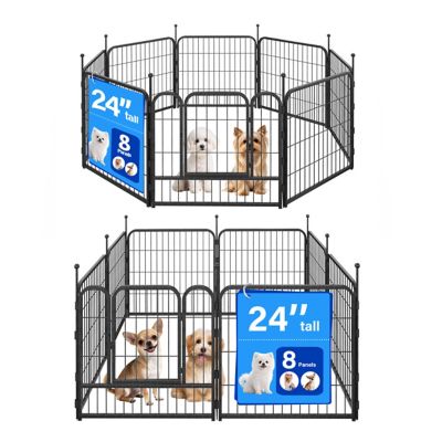 Veikous 24 in. Dog Kennel Fence, 8 pk.