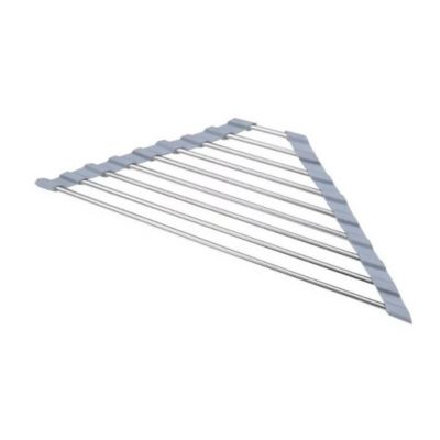 Better Houseware Nonslip Roll-up Stainless Steel Bars Corner Sink Shelf