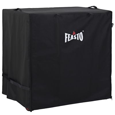 Feasto 36 in. Waterproof Outdoor Prep Table Cover with Zipper Door, Black