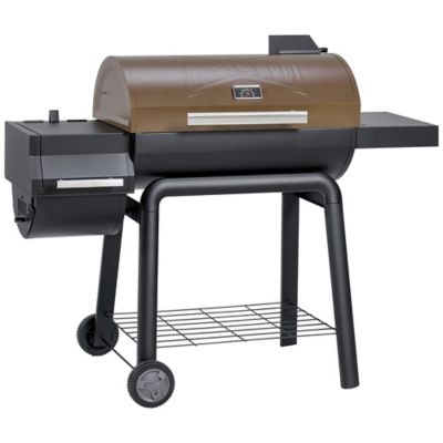 Feasto 30 in. Charcoal Grill with Offset Smoker, 831 sq. in. Cooking Space, Golden