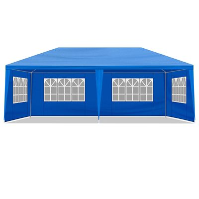 Modern Muse 10 x 20ft. Outdoor Party Tent with 6 Removable Sidewalls, Waterproof Canopy Patio Wedding Gazebo, Blue
