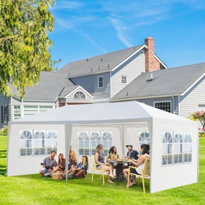 Modern Muse 10 x 20ft. Outdoor Party Tent with 4 Removable Sidewalls, Waterproof Canopy Patio Wedding Gazebo, White