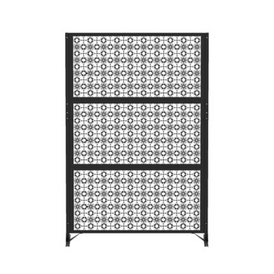 Modern Shade Patio Metal Privacy Screen, Petal Weave