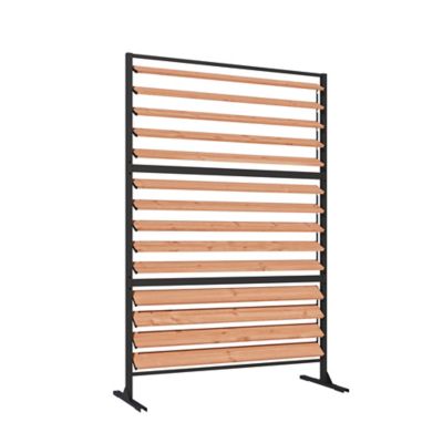 Modern Shade Patio Louvered Cedar Wood Privacy Screen