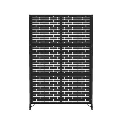 Modern Shade Patio Metal Privacy Screen, Urban Block