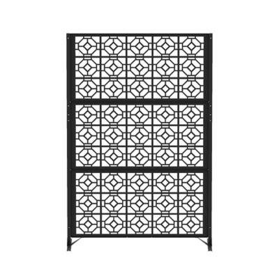 Modern Shade Patio Metal Privacy Screen, Lattice Echo