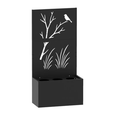 Modern Shade Patio Metal Privacy Screen without Planter, Perch & Meadow