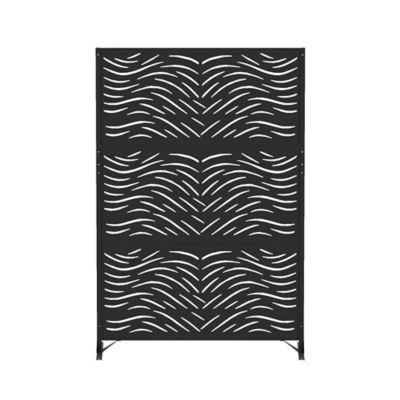 Modern Shade Patio Metal Privacy Screen, Ripple Flow