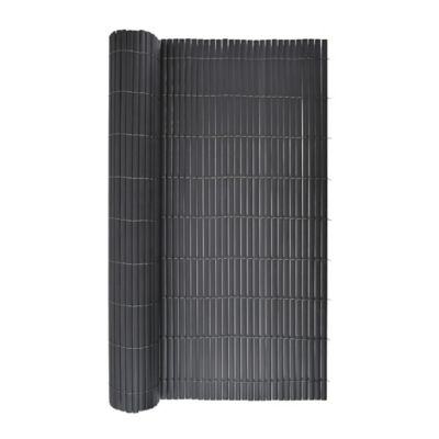 Screenguard Gray Plastic Faux Bamboo Rolled Privacy Fence 48 in. H x 10 ft. L