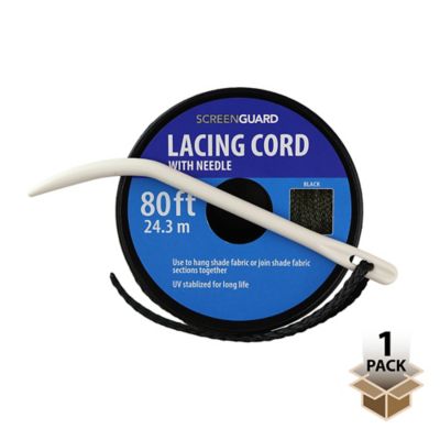 Screenguard 80 ft. Black Nylon Lacing Cord and Plastic Needle for Rolled Privacy Fence