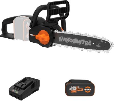 WORX 20 V Brushless 12 in. Cordless Chainsaw Kit with 4.0Ah Battery & Charger