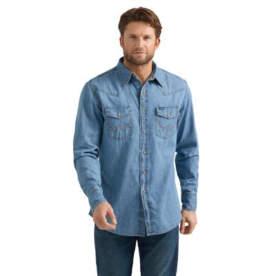 Wrangler Men's Classic Denim Western Snap Shirt