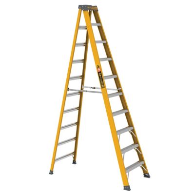 Metaltech Fiberglass Step Ladder 300 Load Capacity, 10 ft.