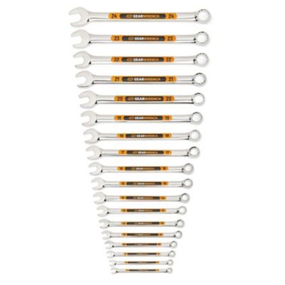 GEARWRENCH 18 pc. 12 Point Metric Hi-Viz Long Pattern Combination Wrench Set