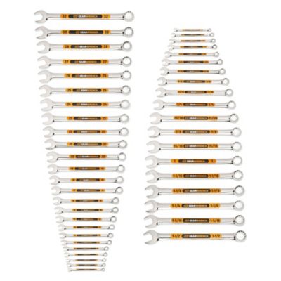 GEARWRENCH 44 pc. 12 Point SAE/Metric Hi-Viz Long Pattern Combination Wrench Set