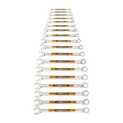 GEARWRENCH 18 pc. 12 Point SAE Hi-Viz Long Pattern Combination Wrench Set with Roll