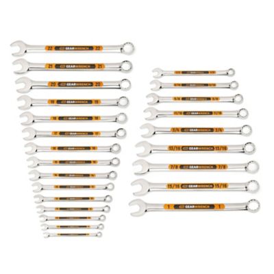 GEARWRENCH 24 pc. 12 Point SAE/Metric Hi-Viz Long Pattern Combination Wrench Set