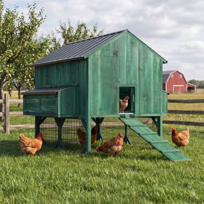 Veikous 6 x 6ft. Walk-In Wood Chicken Coop, Outdoor Poultry Pen