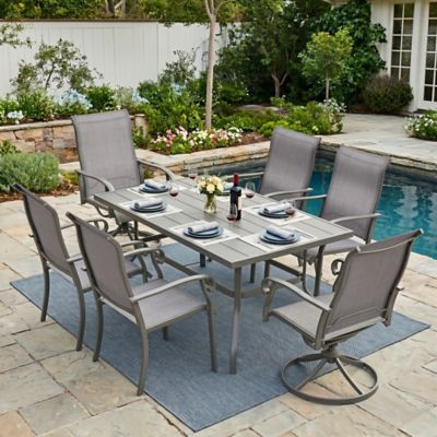 Nuu Garden 7 pc. Patio Textilene Dining Set, Swivel Design