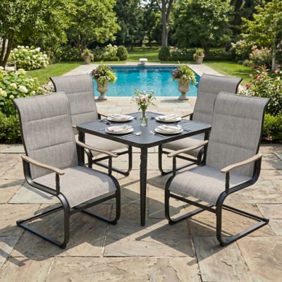 Nuu Garden 5 pc. Patio Dining Set, C-Spring Motion, Square Patio Dining Table