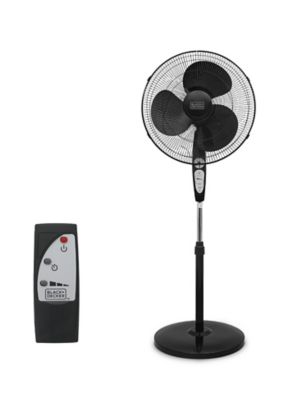 Black & Decker 18 in. Oscillating Pedestal Fan with Remote, Black