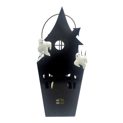 Haunted Hill Farm 15 in. LED Metal Haunted House Halloween Decoration