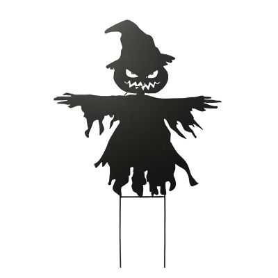Haunted Hill Farm 36 in. LED Black Metal Scarecrow Halloween Decoration
