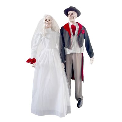 Haunted Hill Farm 6.1 ft. LED Undead Bride & Groom Halloween Animatronic