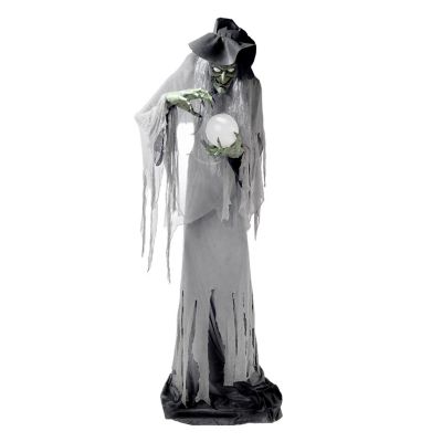 Haunted Hill Farm 9.8 ft. LED Towering Witch with Magic Ball Halloween Animatronic