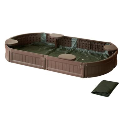 Hiland AZ Patio Heaters 6 ft. Brown Oval Sandbox