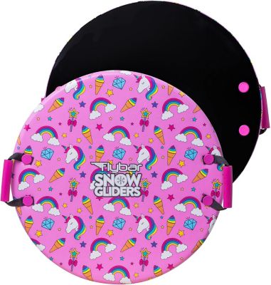 Flybar Snow Sled for Kids, Foam Saucer Discs, Easy Grip Handles, Durable Slick Bottom & PE Core Build, Snow Toys for Outdoor