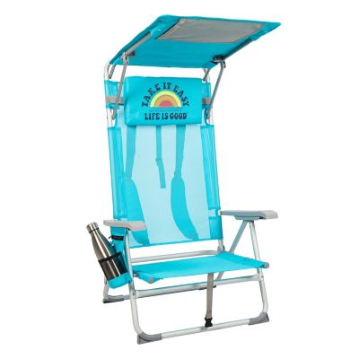 RIO 2 x 2 x 4ft. Blue Aluminum Mesh Backpack Shade Chair