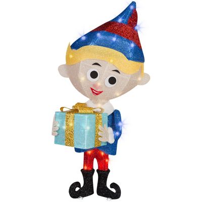 Rudolph 3D Holiday Lighted Tinsel Sculpture, Hermey