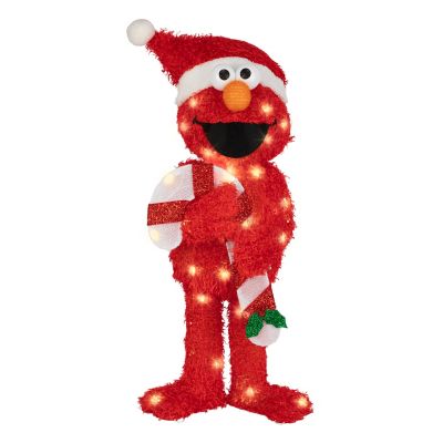 Sesame Street 3D Christmas Lighted Tinsel Sculpture, Elmo