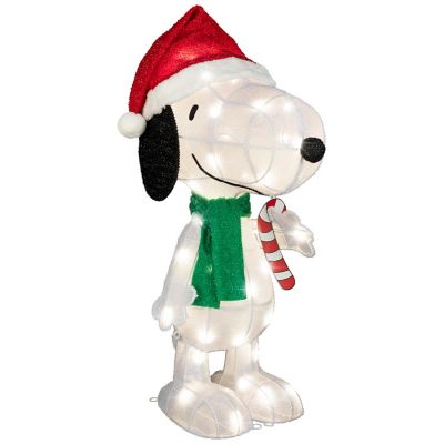 Peanuts 3D Holiday Lighted Tinsel Sculpture-Snoopy