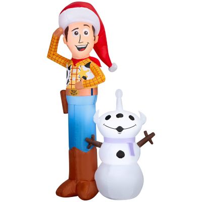 Disney Airblown Christmas Light, Woody with Snowman