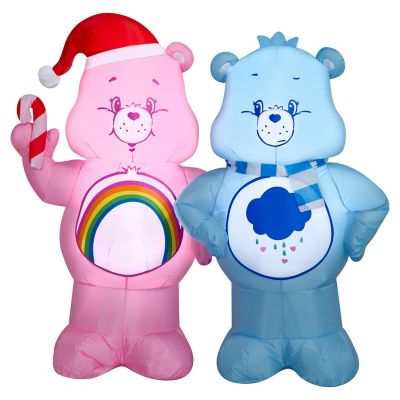 Cloud Co. Care BearsAirblown Christmas Light with ELT-Cheer and Grumpy with Candy Cane Scene