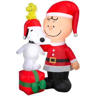 Peanuts Airblown Christmas Light, Charlie Brown with Snoopy and Woodstock