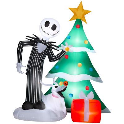Disney Airblown Christmas Light, Jack and Zero Decorating Christmas Tree Scene