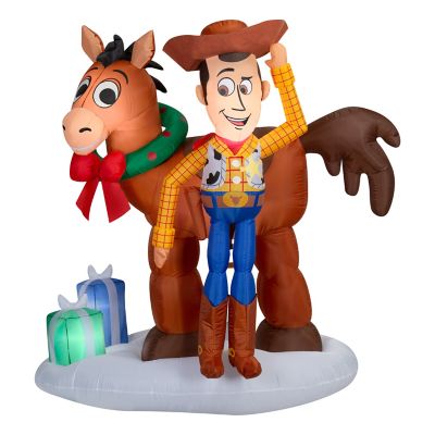 Disney Airblown Christmas Light, Woody and Bullseye with Presents