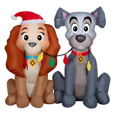 Disney Airblown Christmas Light, Lady and the Tramp with Light Strings Scene