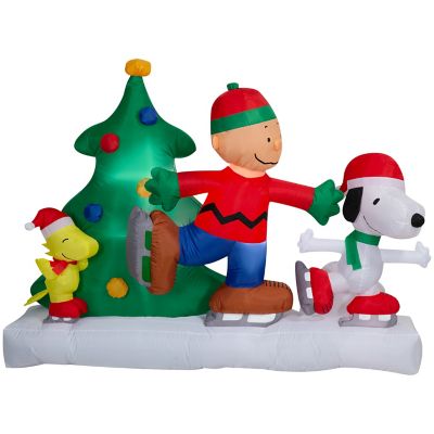 Peanuts Airblown Christmas Light, Snoopy and Friends Skating Scene