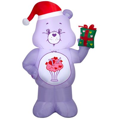 Cloud Co. Care BearsAirblown Christmas Light-Share in Santa Hat with Present