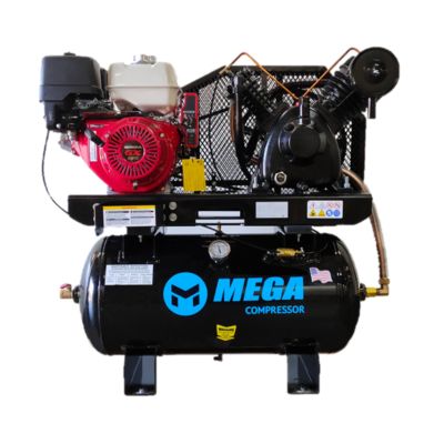 Mega 13 hp Honda Electric Start 30 gal. Truck Mount 19 CFM, 175PSI Two Stage, Detachable Top Plate