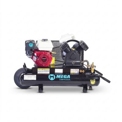 Mega 5.5 hp Honda Twin Tank Wheelbarrow 12.5CFM at 100 PSI (150 PSI max)