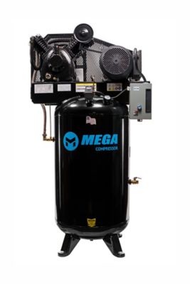 Mega 7.5 hp Upright 24 CFM with Mag Starter (175 PSI max) Two Stage