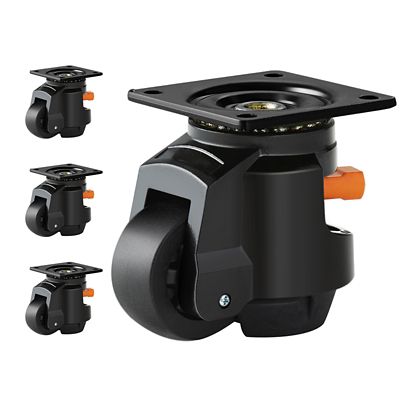 VEVOR Leveling Casters, Set of 4, 2200 lb. Total Load Capacity, 2.5 inches, Heavy Duty with Upgraded Handle Design